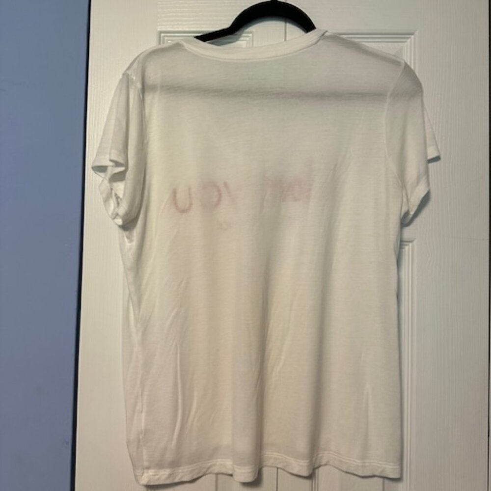 Peace Love World white Vneck Tshirt - Picture 5 of 7